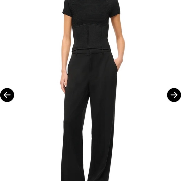 STAUD Black Ribbed Short Sleeve Top - Picture 3 of 7